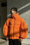 CHENPENG Orange Pleated Puffer Jacket CP20AWJ015